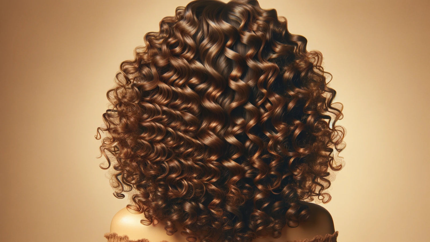 Frizz-free defined curly hair — close up of glossy spiral curls