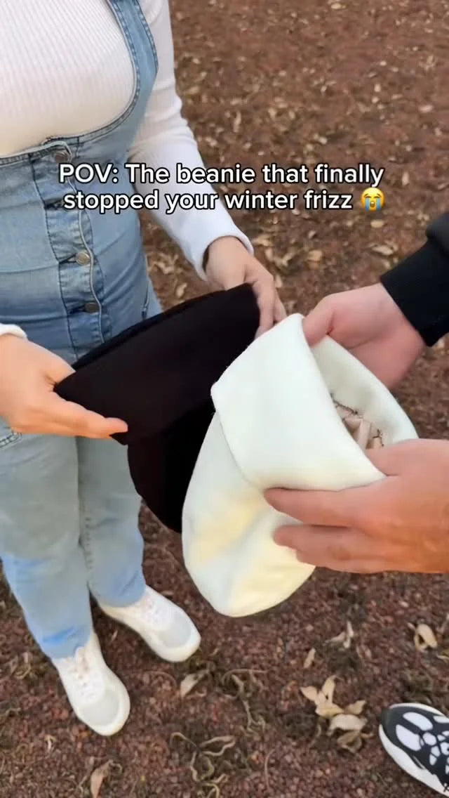 Líora Satin Beanie is ruining hat hair forever. Zero frizz when you take it off,